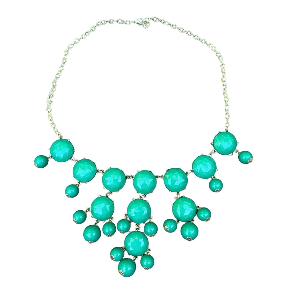 J. CREW | Green Turquoise Chunky Chic Bubble Statement Necklace